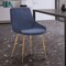 Armen Living Heidi Blue Velvet Dining Accent Chair with Gold Metal Legs LCHESIGLDBLU - alternate 3